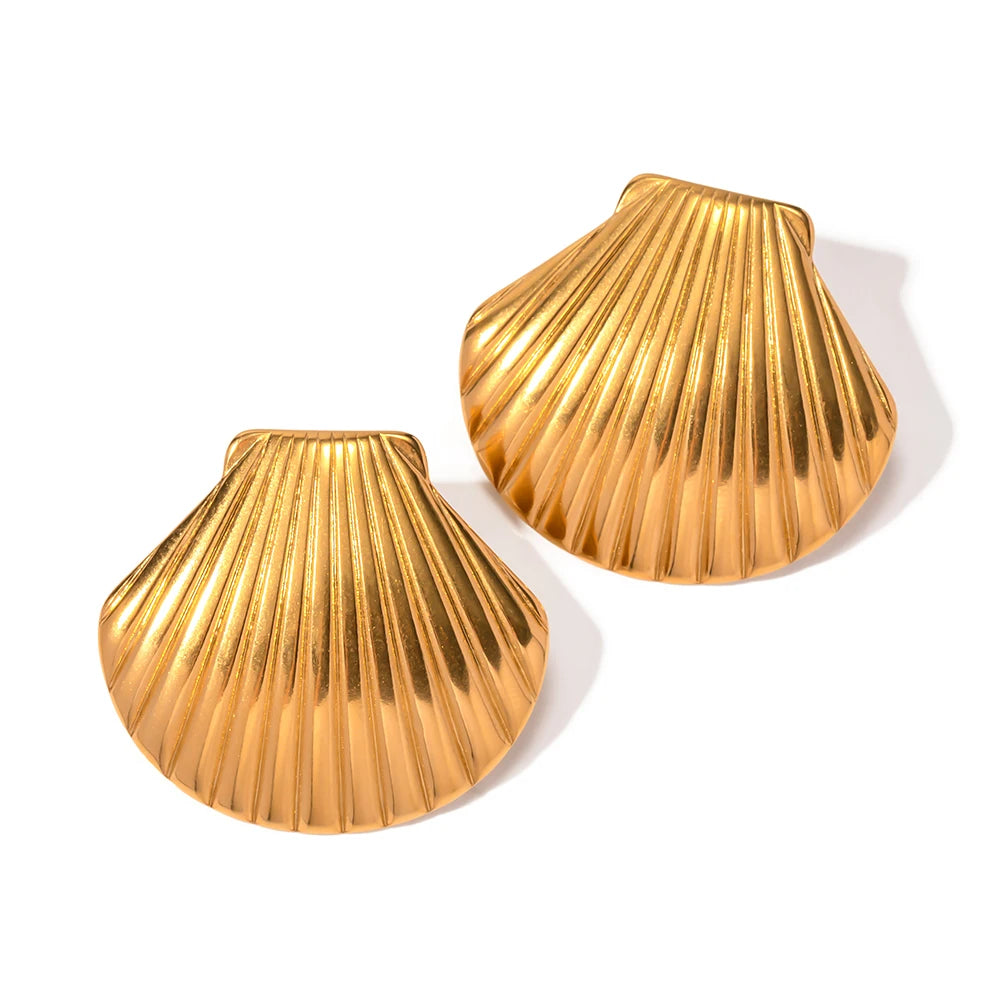 Shell Shape Gold Plated Earrings