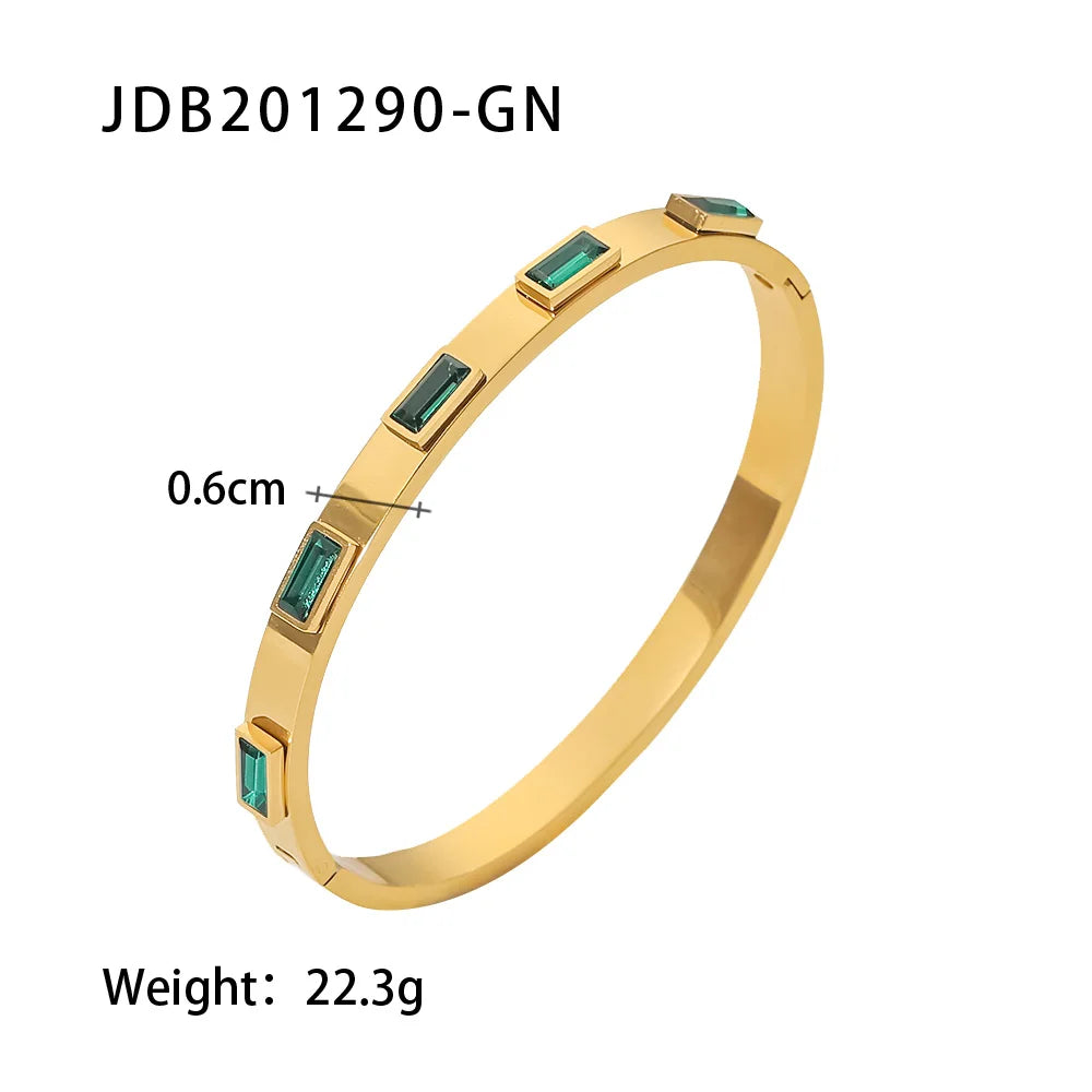 18K Gold Plated Zircon Crystal Adjustable Bracelet