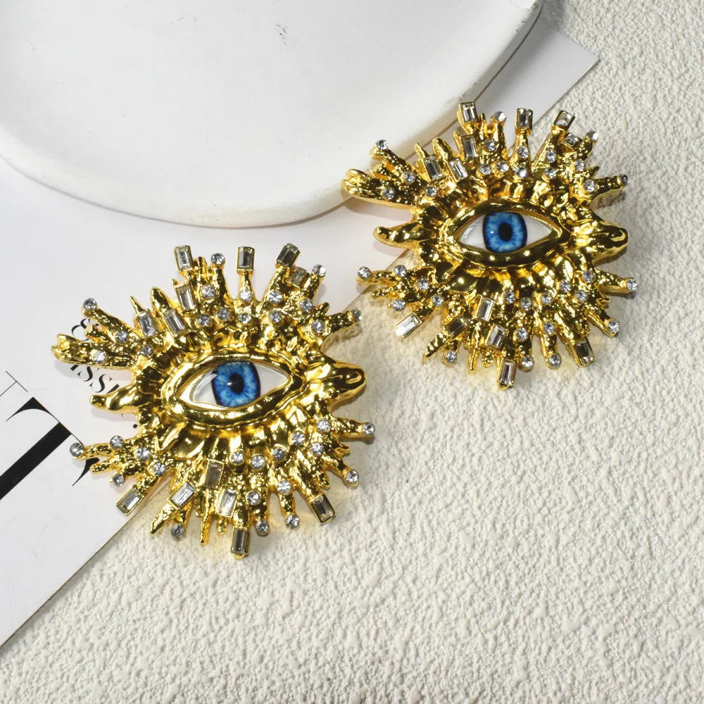 Baroque Style Big Eyes Dangle Earrings Brooches & Rings