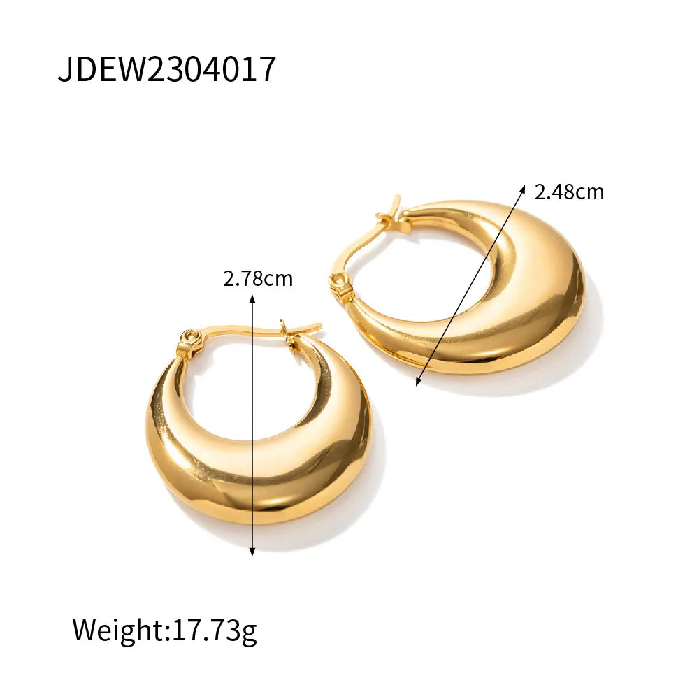 Classic U Shape 18K Gold Plated Hoop Earrings