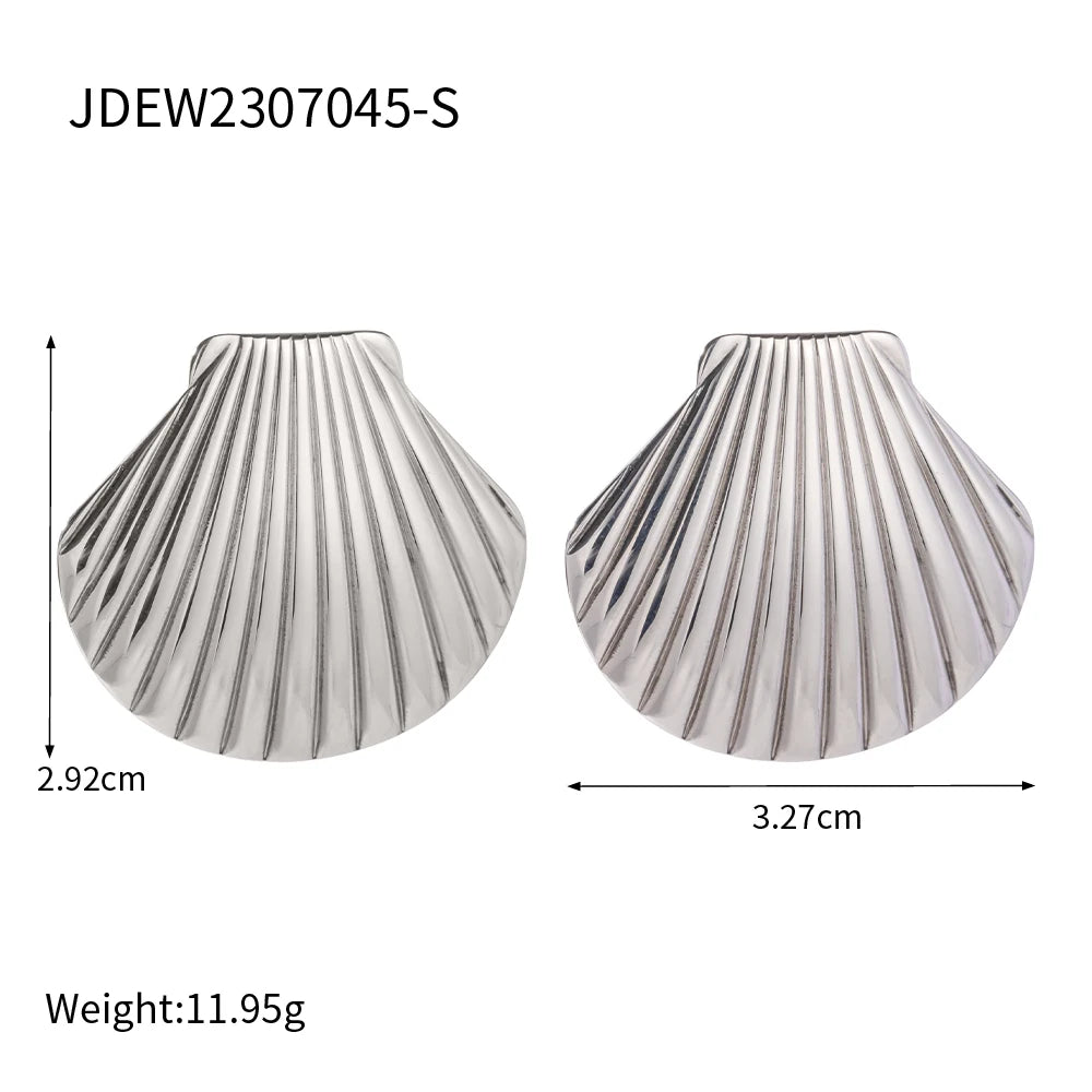 Shell Shape Gold Plated Earrings