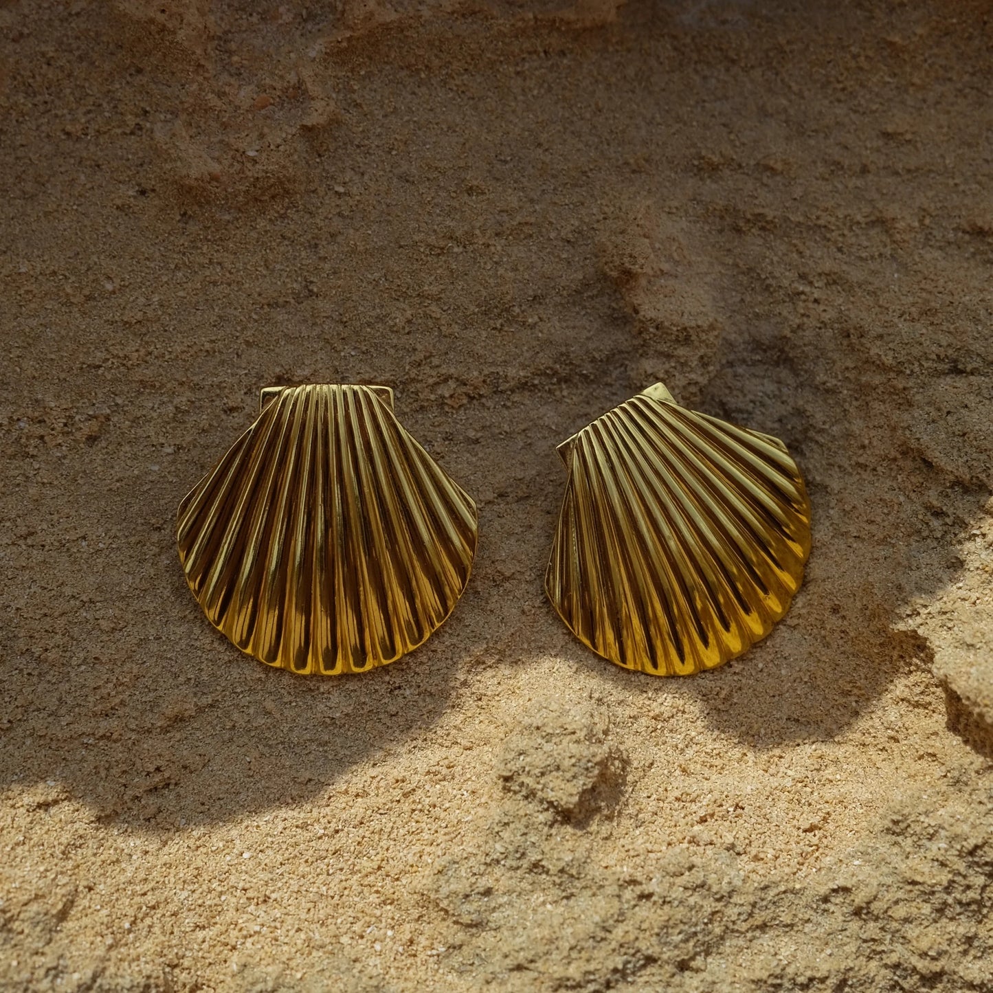 Shell Shape Gold Plated Earrings