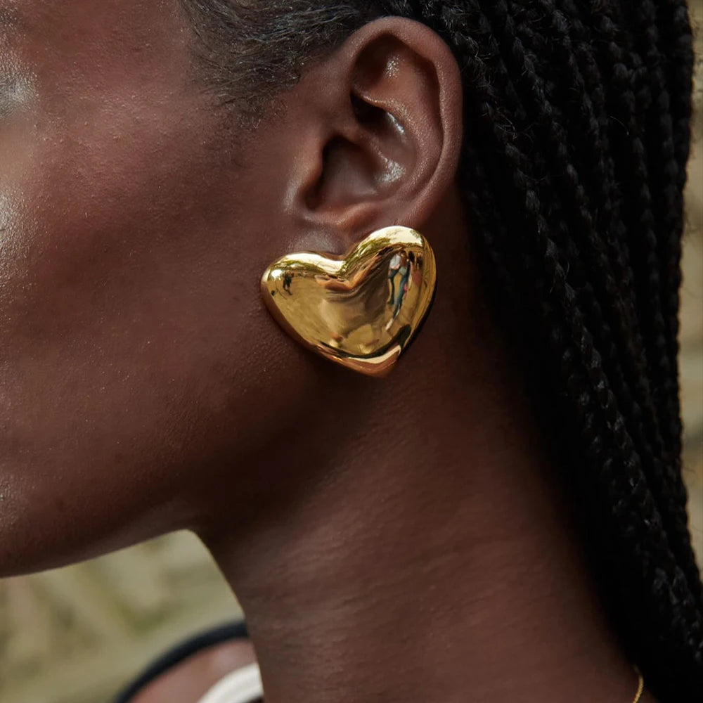 Heart Earrings 18k Plated Gold