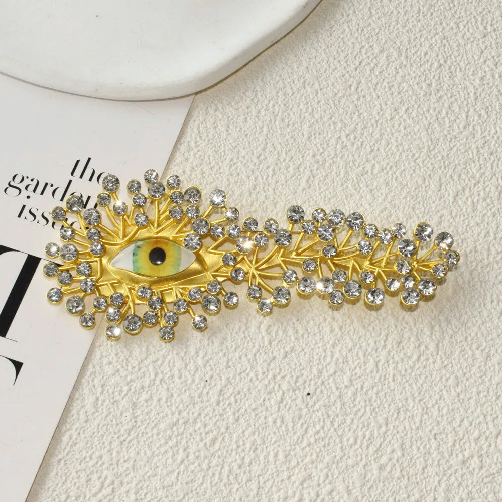 Rhinestone Baroque Evil Eye Brooch