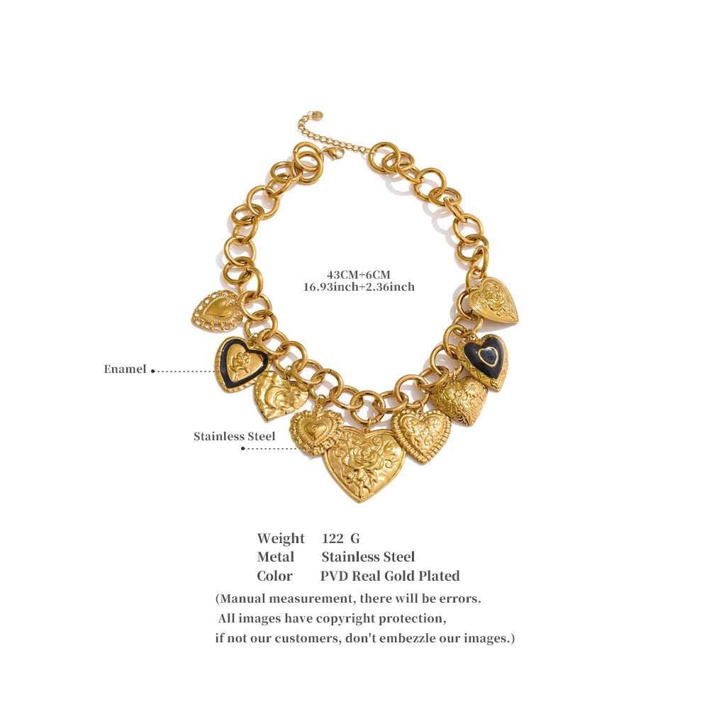 Charms Heart Pendant Necklace
