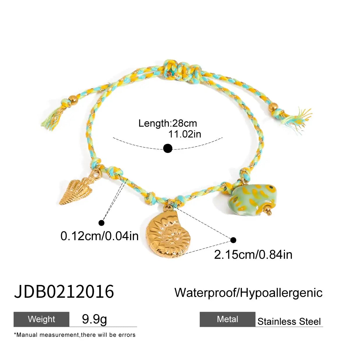 18K Gold Plated Charm Cord Bracelets