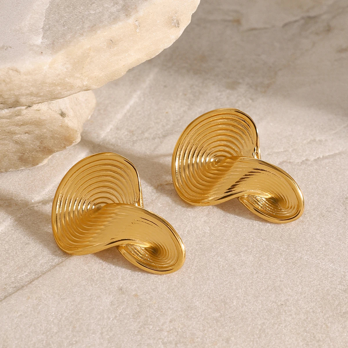 Twisted Ribbed Earrings Stud Earrings