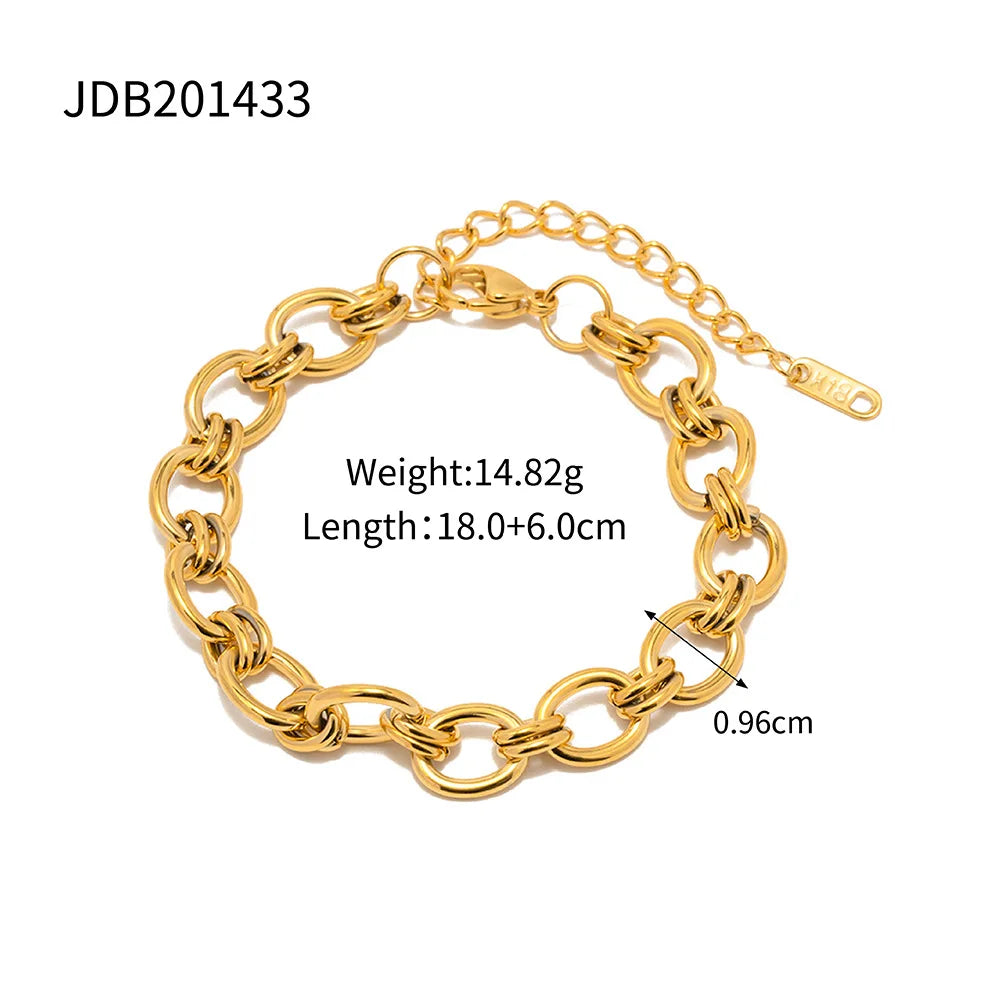 Minimalist Waterproof 18K Gold Plated Chain Bracelet