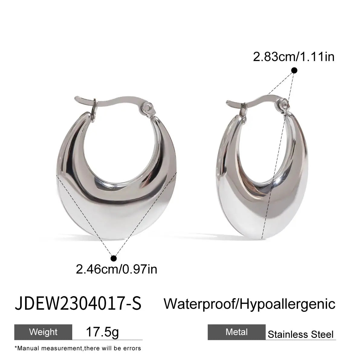 Classic U Shape 18K Gold Plated Hoop Earrings