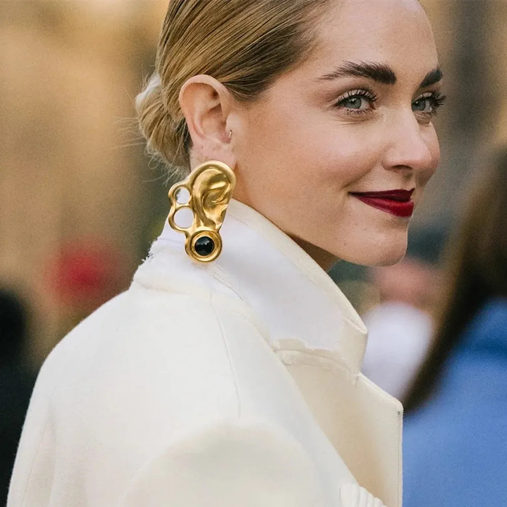 Statement Golden Ea Style Dangle Earrings