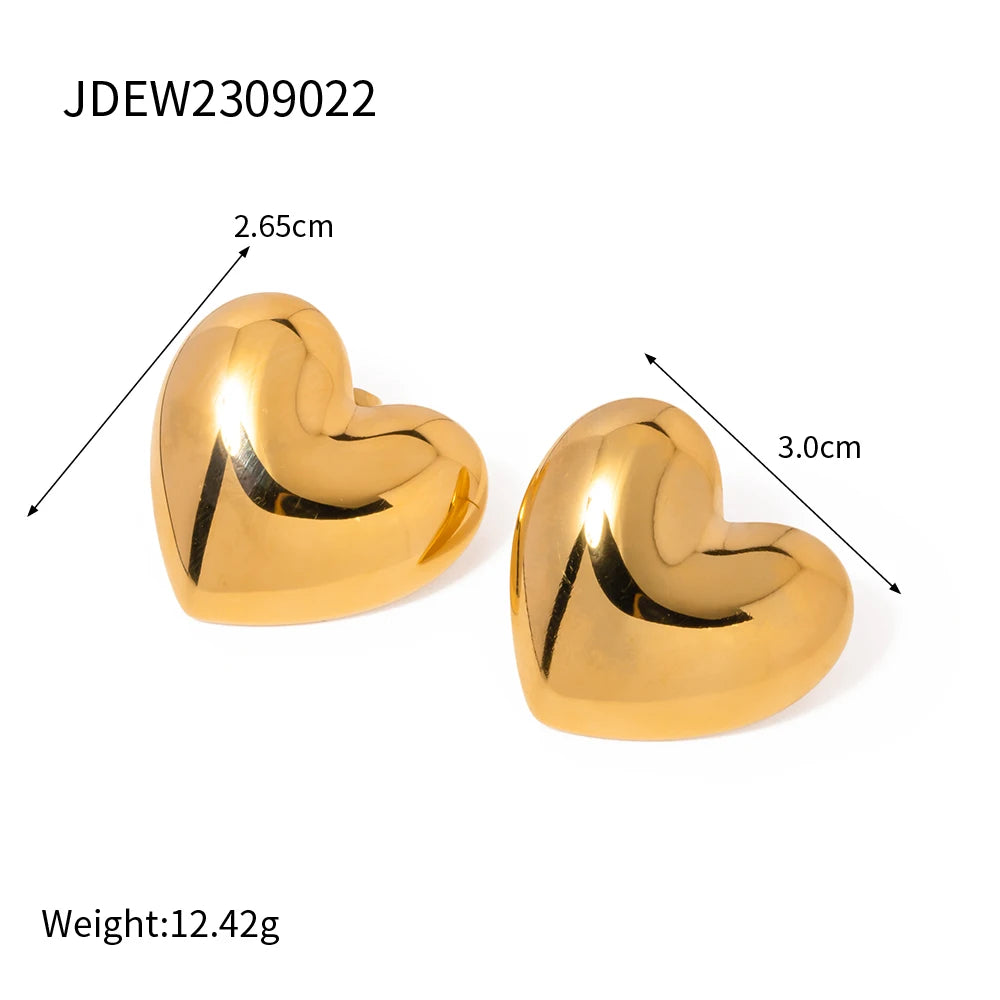 Heart Earrings 18k Plated Gold