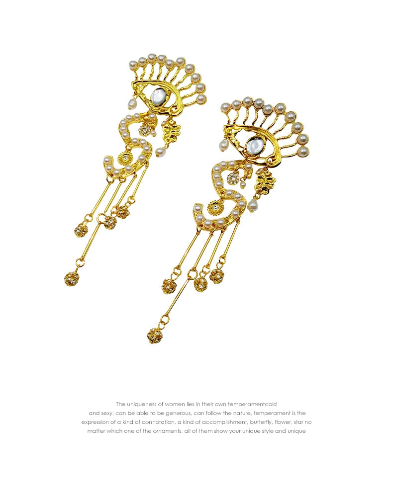 Evil Eye Long tassel eyelashes Earrings
