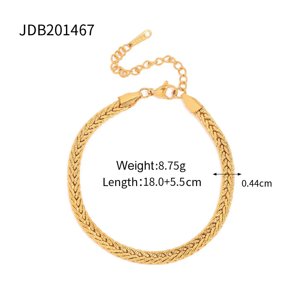 Minimalist Waterproof 18K Gold Plated Chain Bracelet