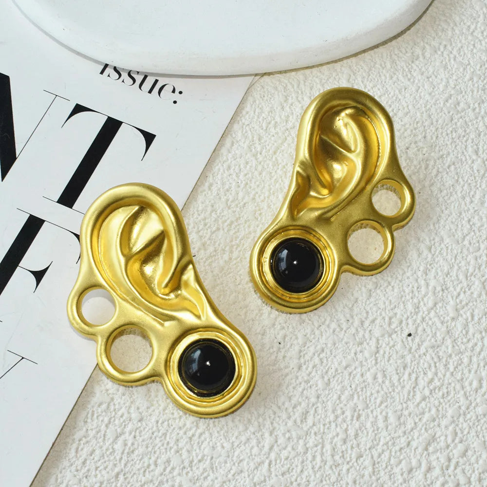 Statement Golden Ea Style Dangle Earrings