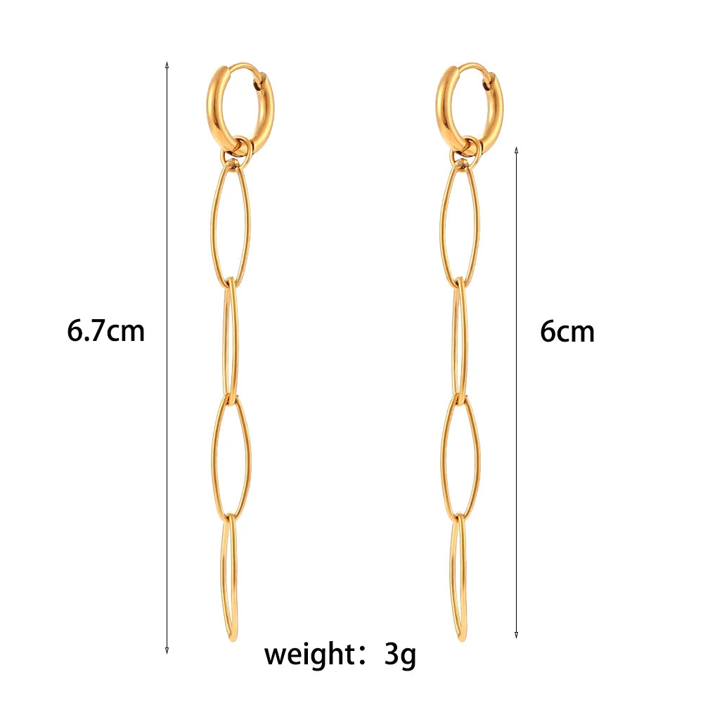 18K Gold Plated Snowflake Long Tassel Earrings