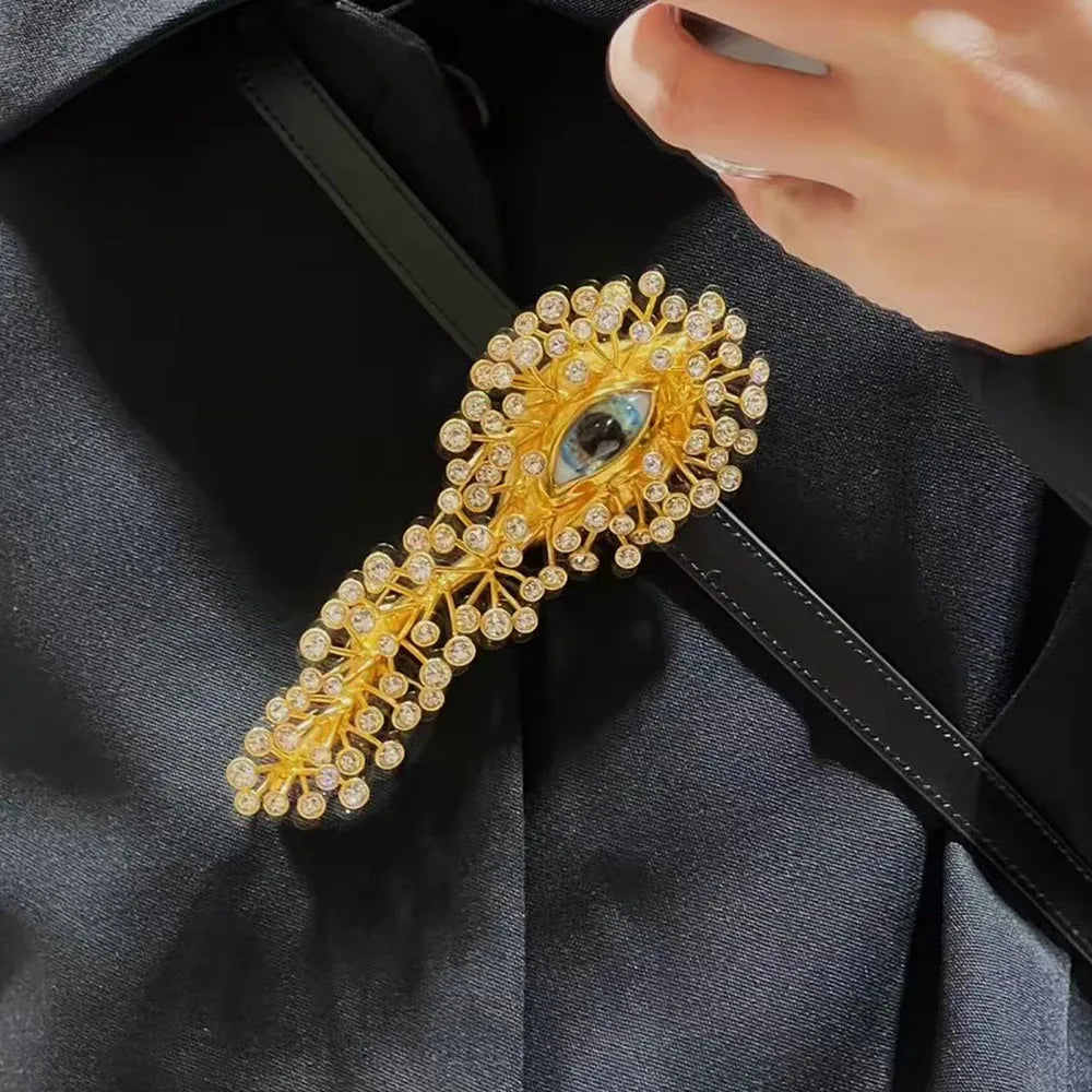 Rhinestone Baroque Evil Eye Brooch