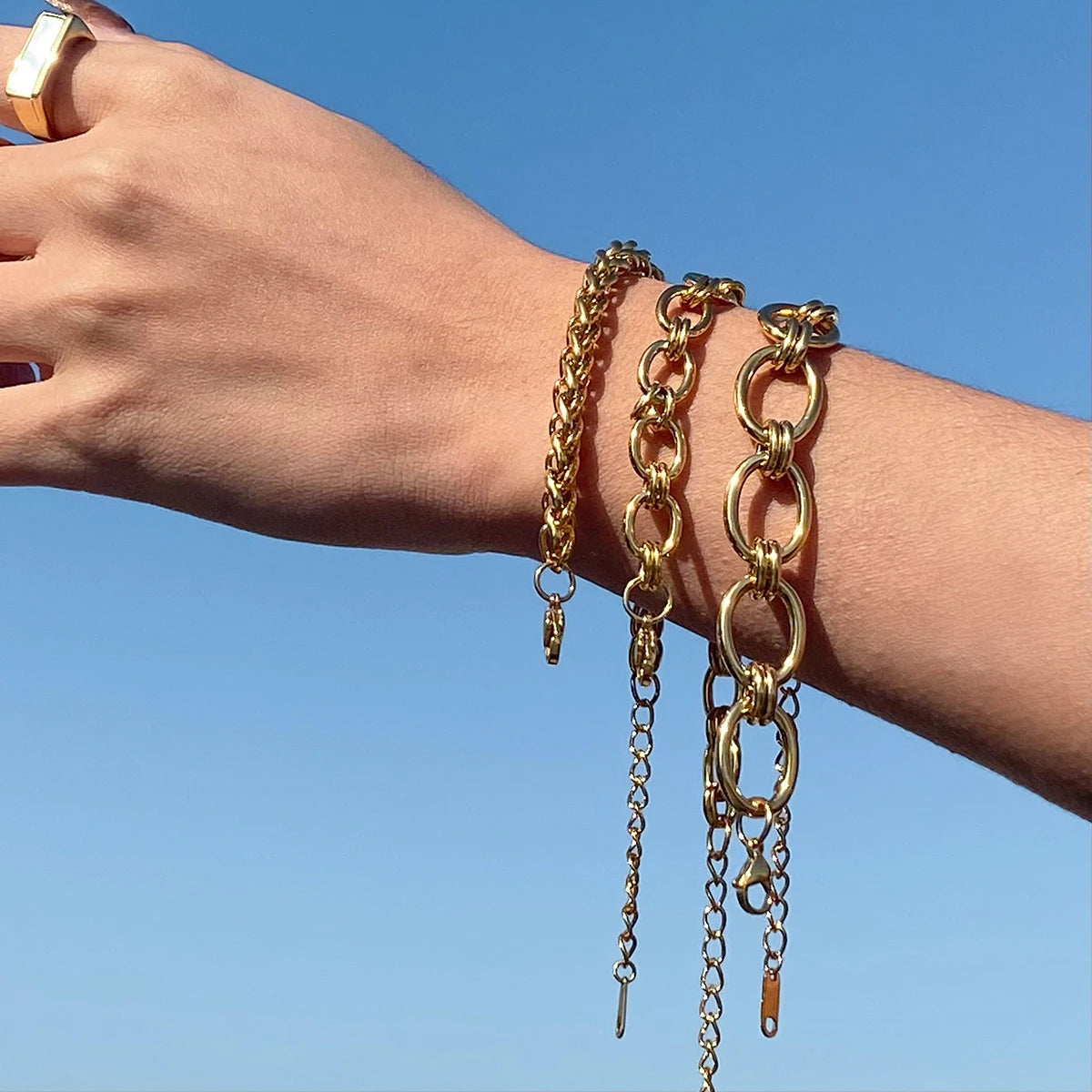 Minimalist Waterproof 18K Gold Plated Chain Bracelet