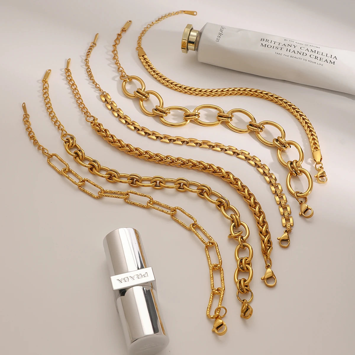 Minimalist Waterproof 18K Gold Plated Chain Bracelet