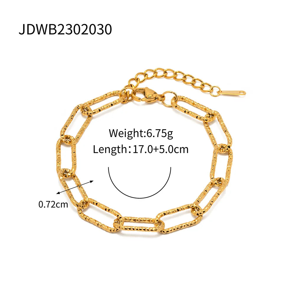 Minimalist Waterproof 18K Gold Plated Chain Bracelet