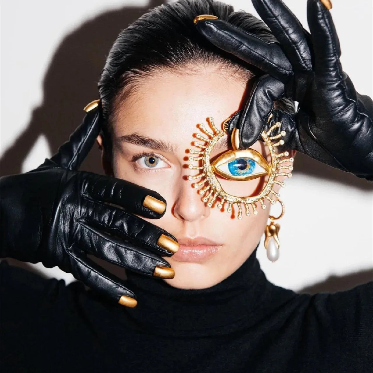 Baroque Style Evil Eyes Hoop Earrings