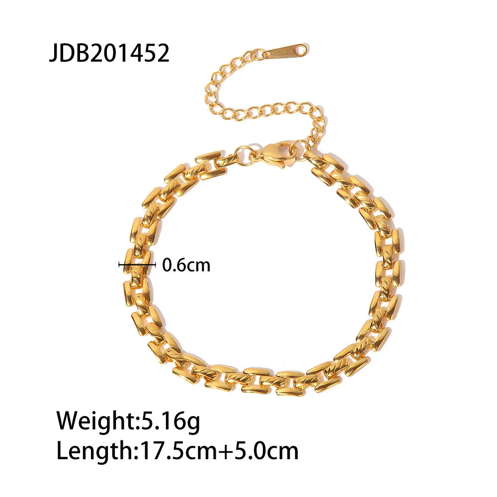 Minimalist Waterproof 18K Gold Plated Chain Bracelet