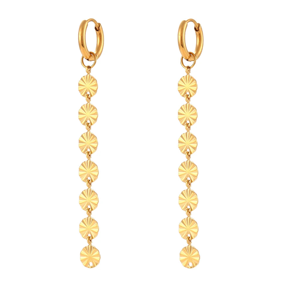 18K Gold Plated Snowflake Long Tassel Earrings