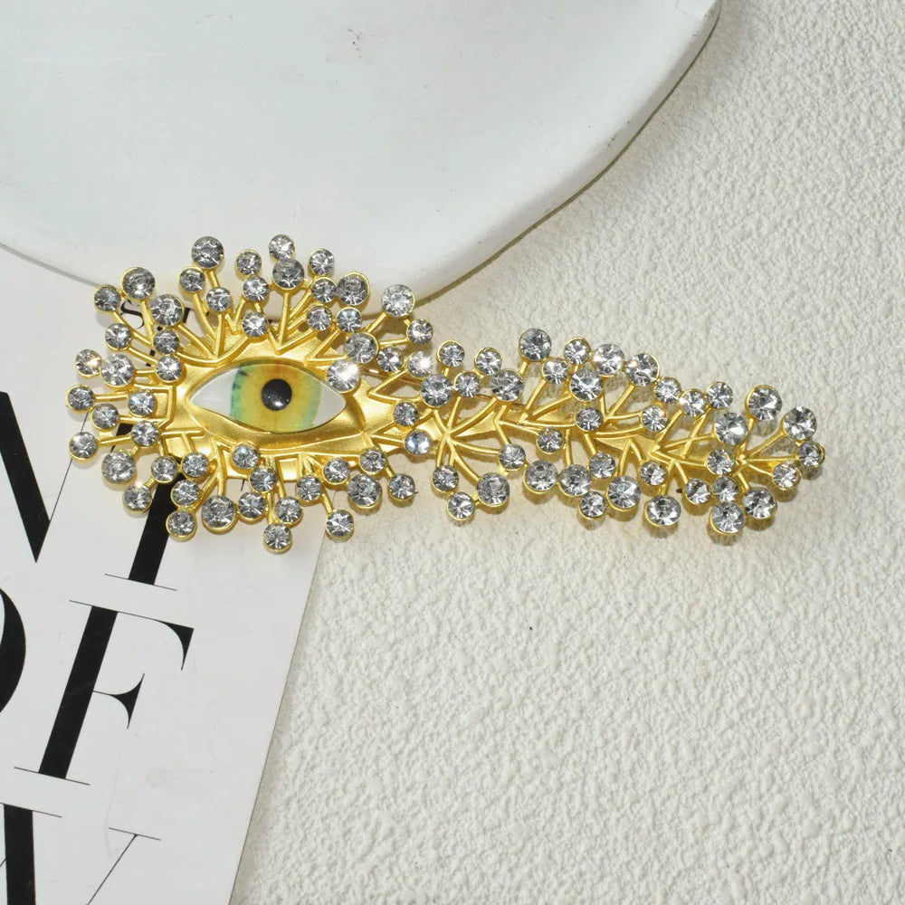 Rhinestone Baroque Evil Eye Brooch