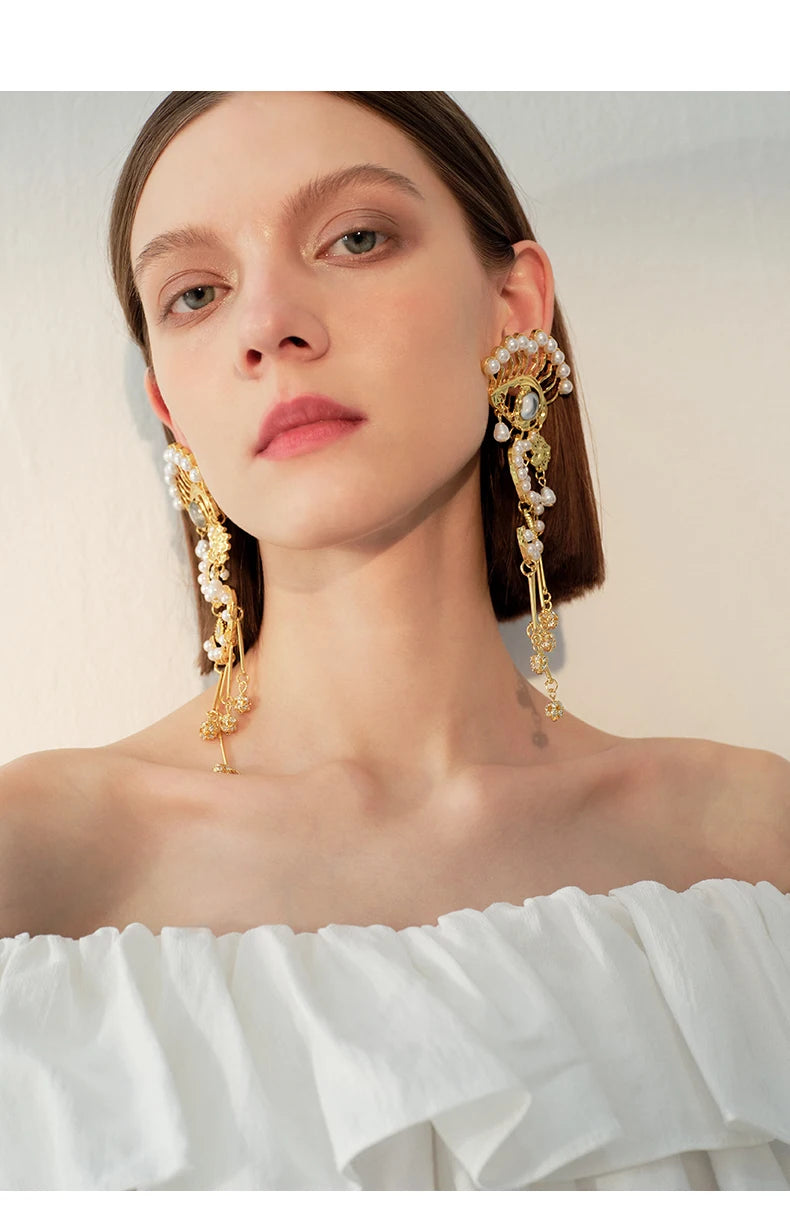 Evil Eye Long tassel eyelashes Earrings