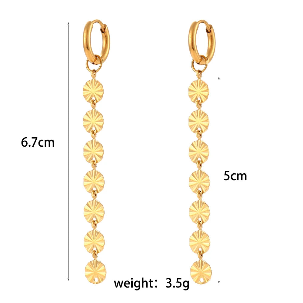 18K Gold Plated Snowflake Long Tassel Earrings