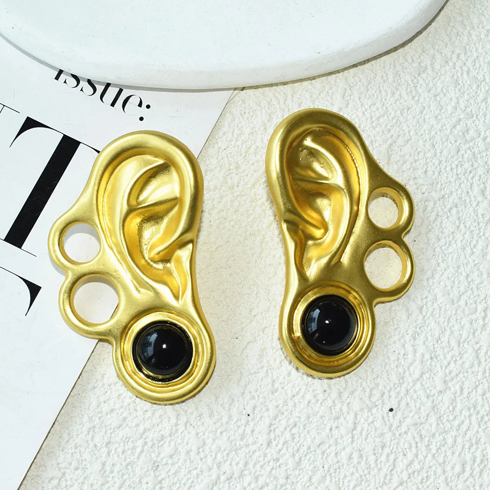 Statement Golden Ea Style Dangle Earrings