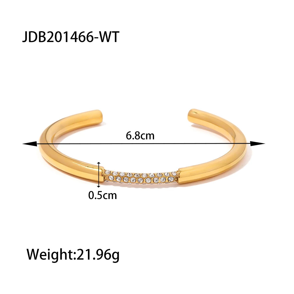 18K Gold Plated Zircon Crystal Adjustable Bracelet