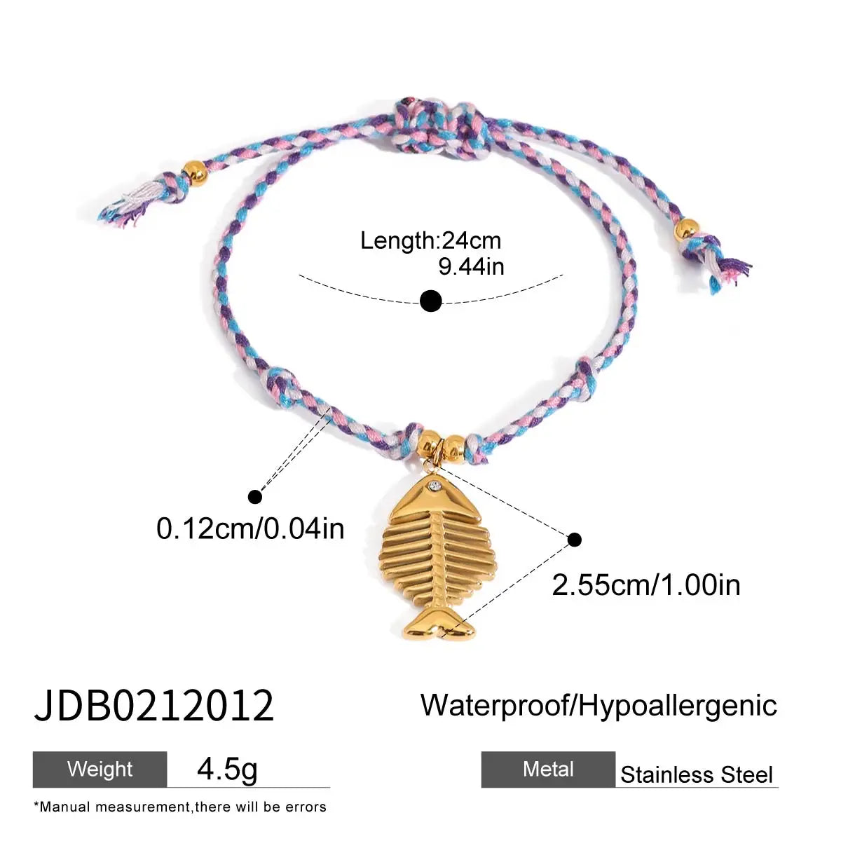 18K Gold Plated Charm Cord Bracelets