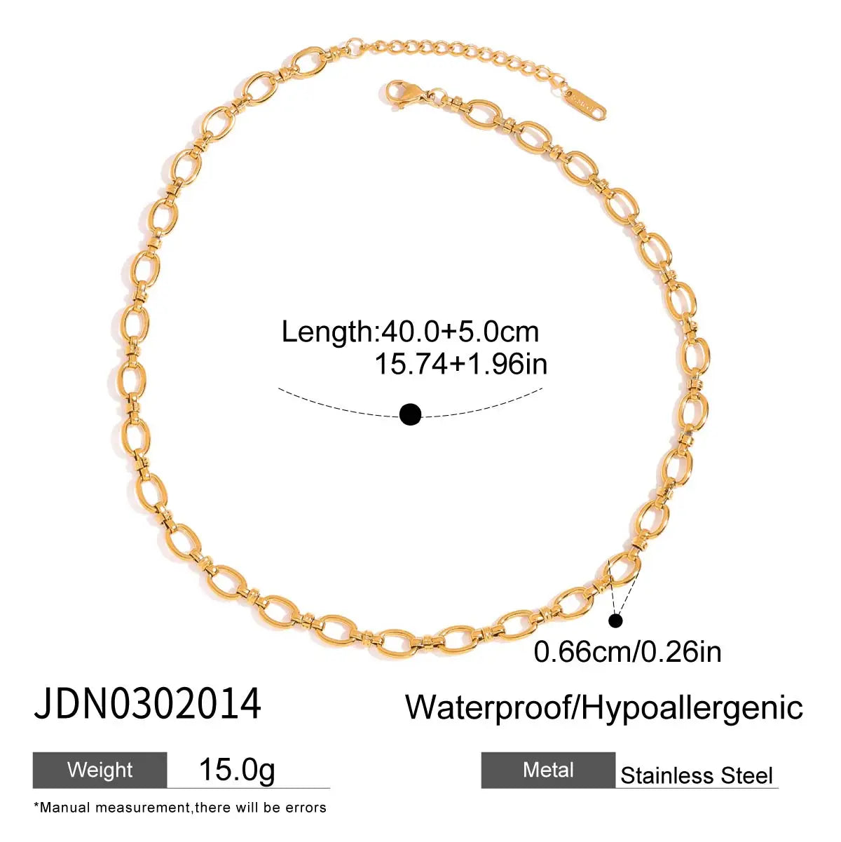 Starfish Pendant Chain & Bead Necklace 18K Gold Stainless Steel
