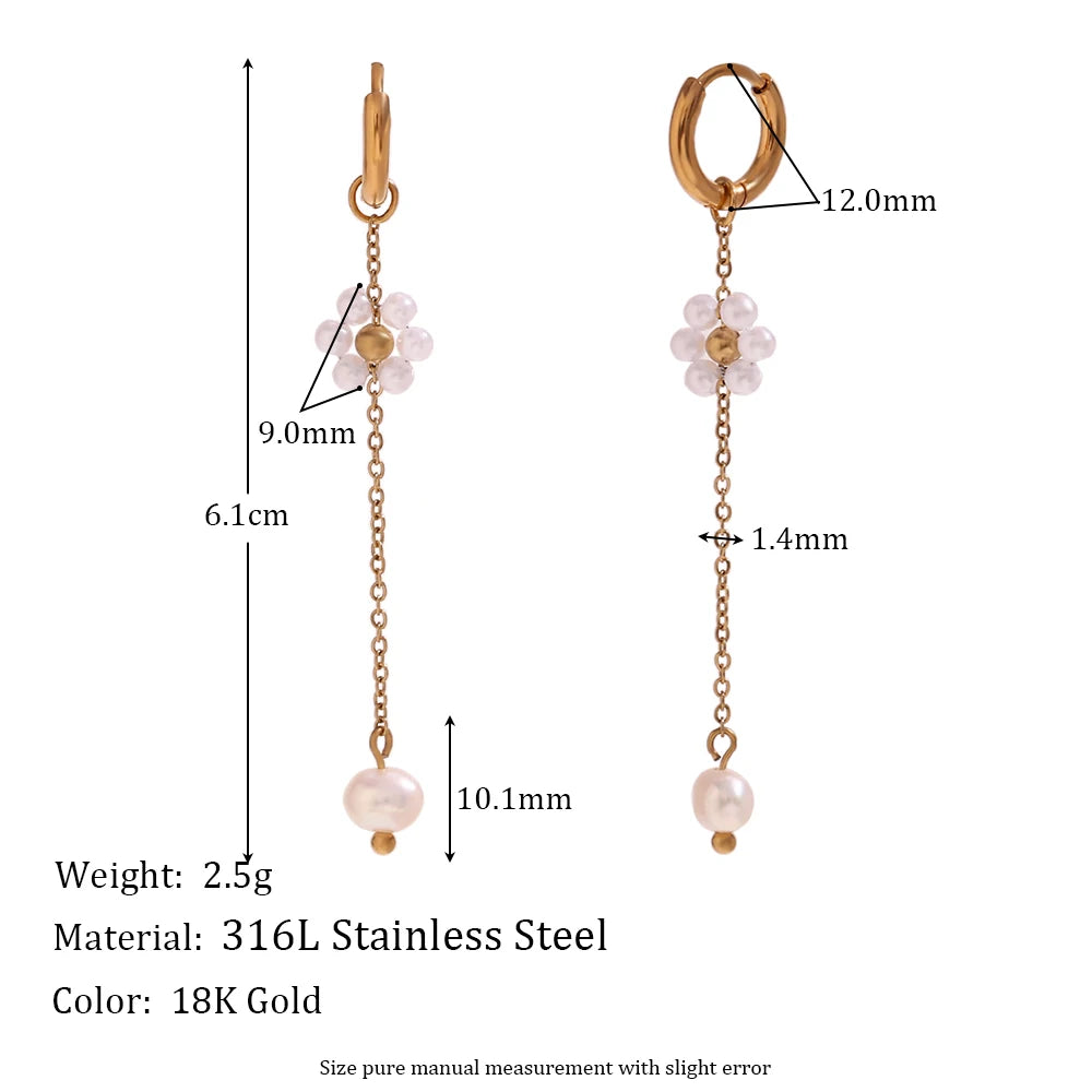 18K Gold Plated Snowflake Long Tassel Earrings