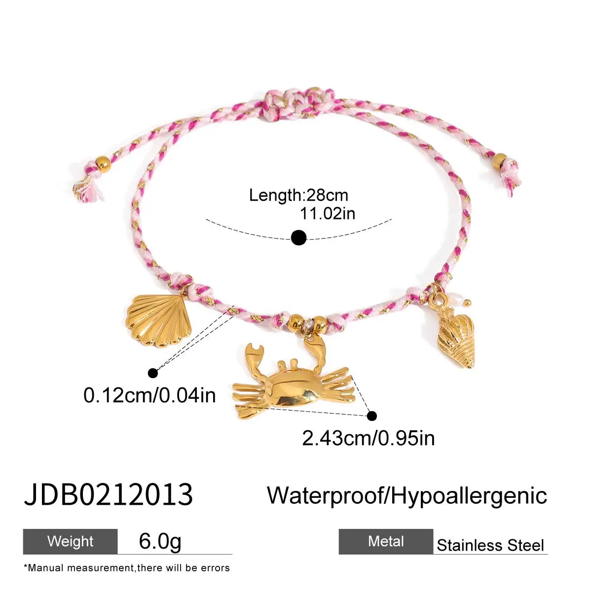 18K Gold Plated Charm Cord Bracelets