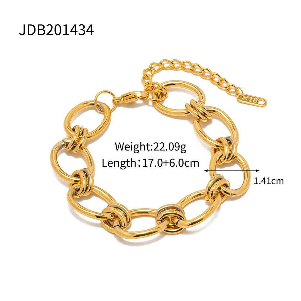 Minimalist Waterproof 18K Gold Plated Chain Bracelet