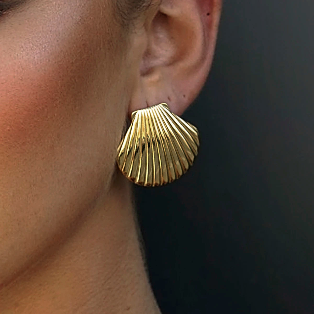 Shell Shape Gold Plated Earrings