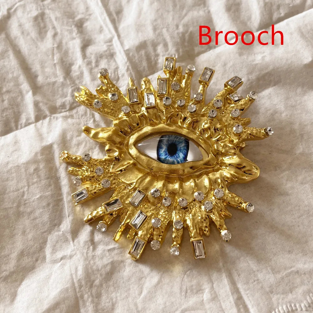 Baroque Style Big Eyes Dangle Earrings Brooches & Rings
