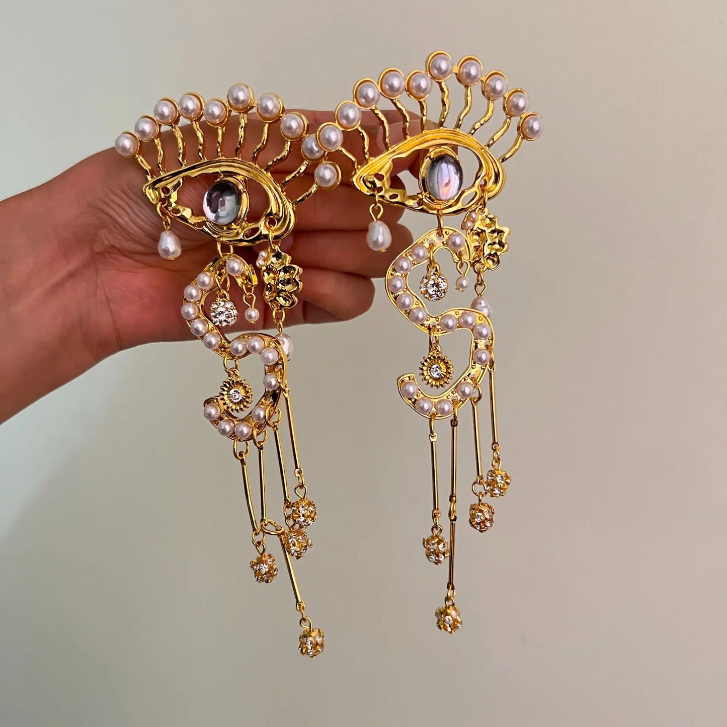 Evil Eye Long tassel eyelashes Earrings