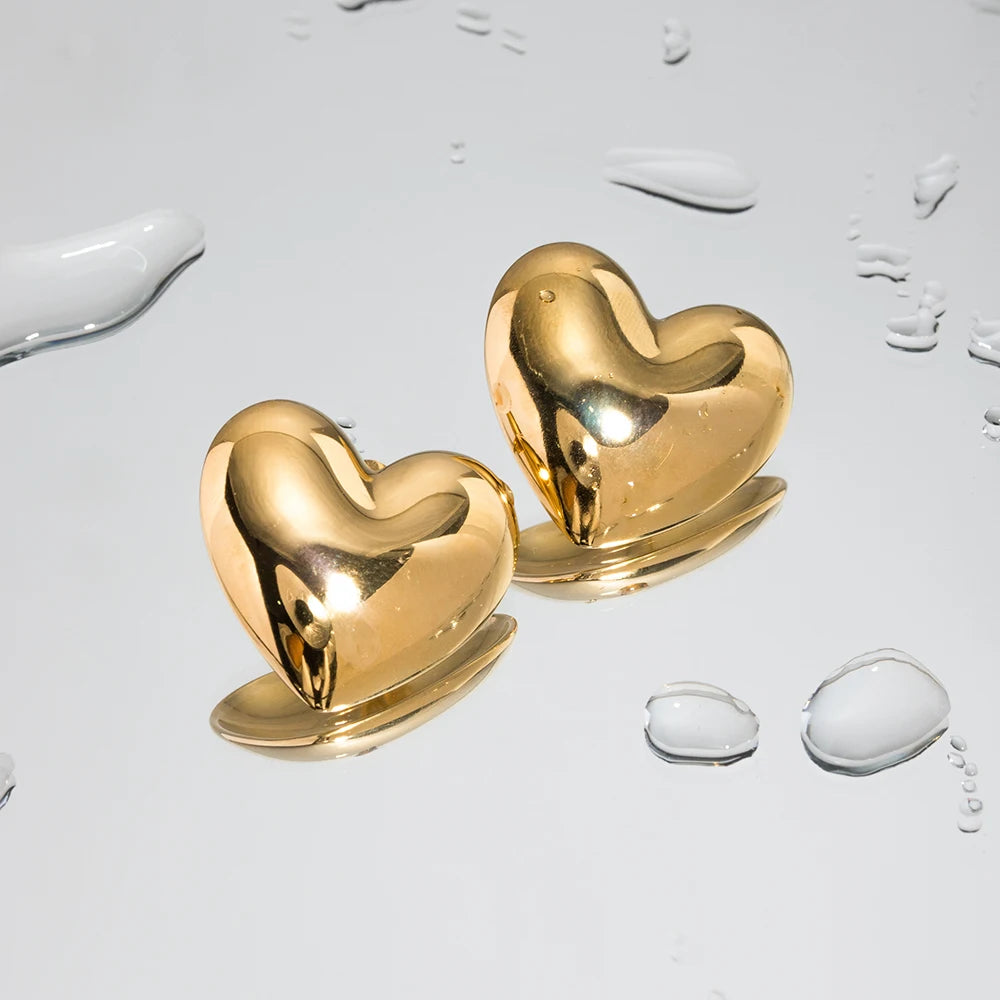 Heart Earrings 18k Plated Gold