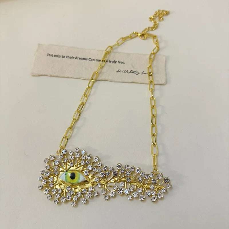 Rhinestone Baroque Evil Eye Brooch