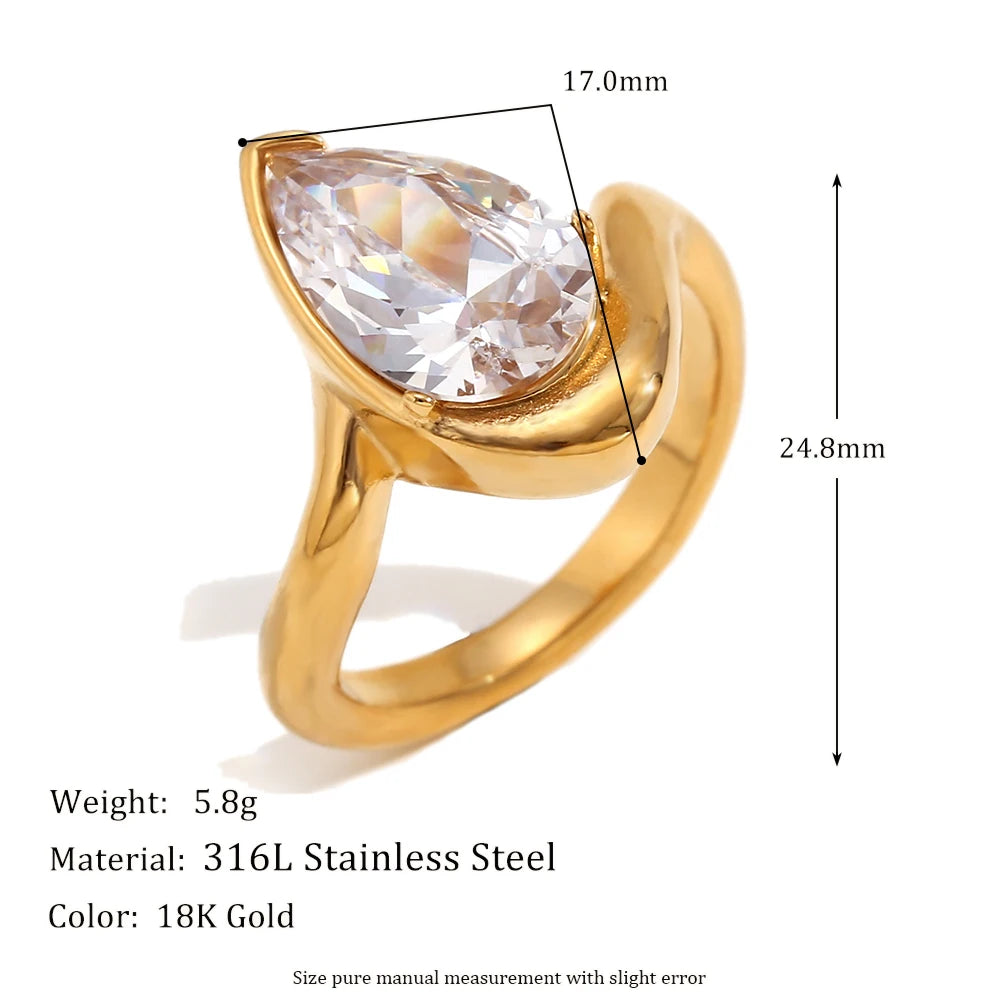 Classic Minimalist Sparking Clear Zircon Rings
