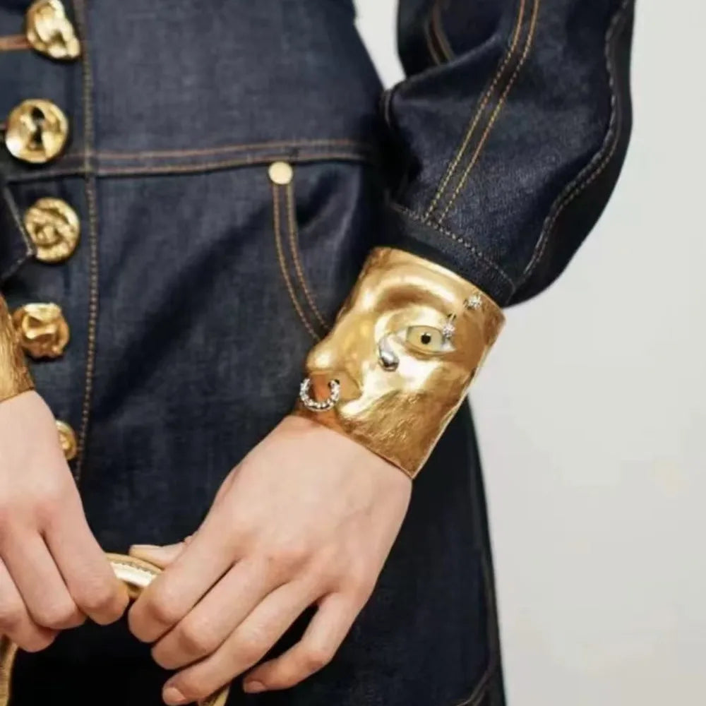 Statement Surrealist Eyes Cuff Bracelet