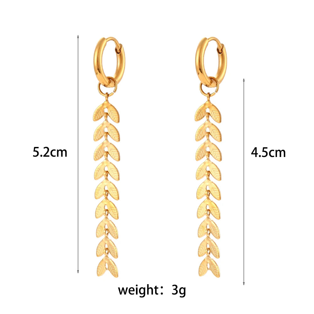 18K Gold Plated Snowflake Long Tassel Earrings