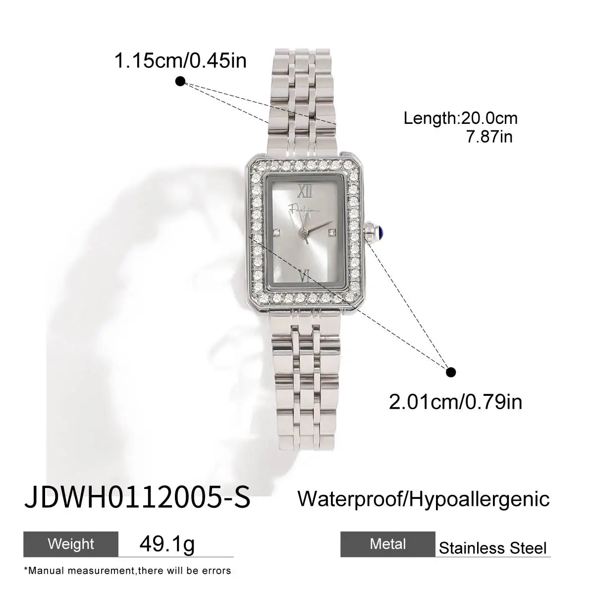 Snake Chain & Geometric Rectangular Watch Bead & Chain Stackable Bracelet