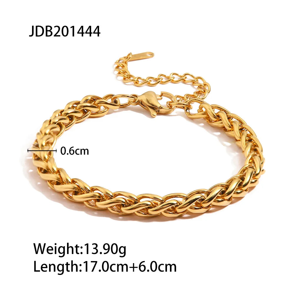 Minimalist Waterproof 18K Gold Plated Chain Bracelet