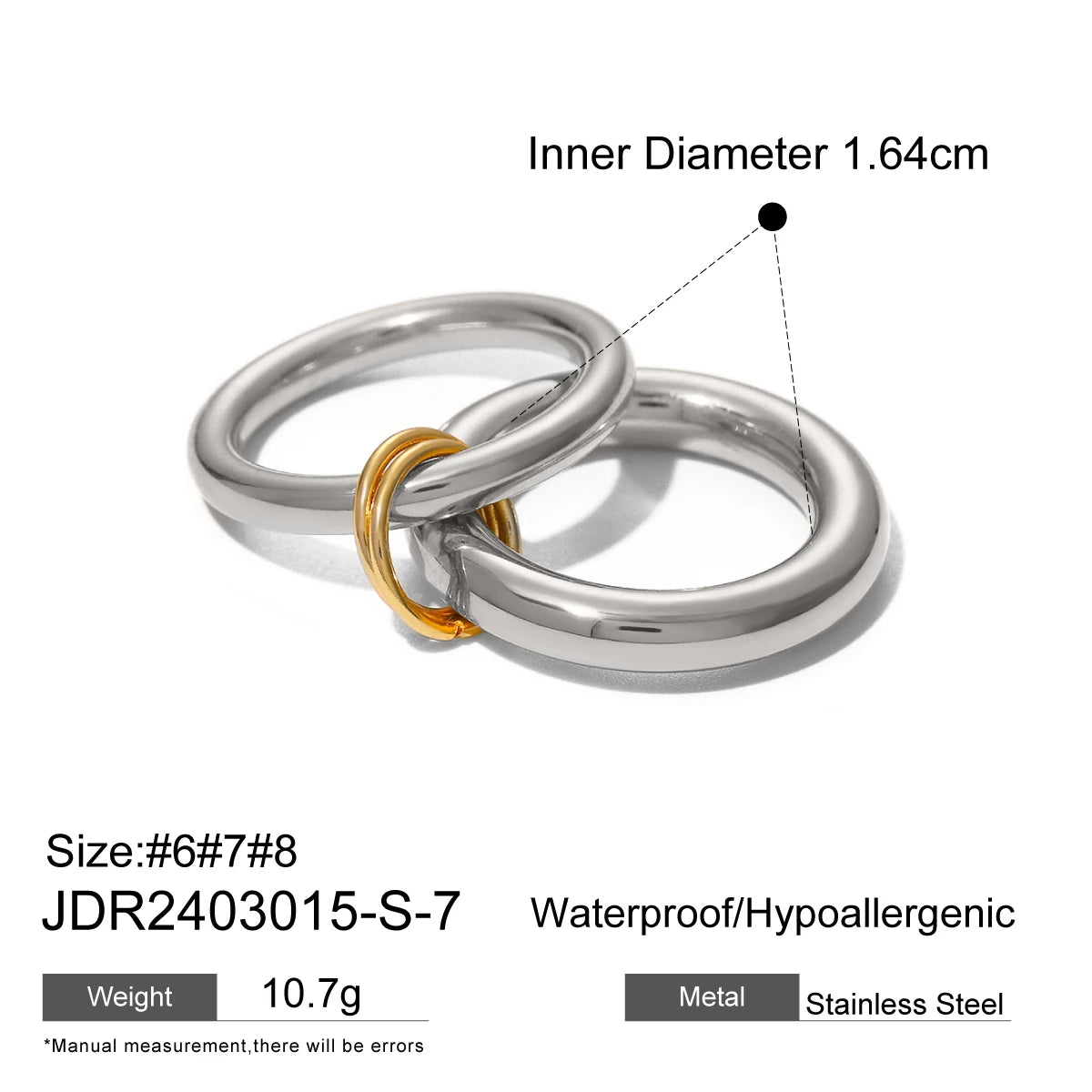 18K Gold Plated Stack Ring