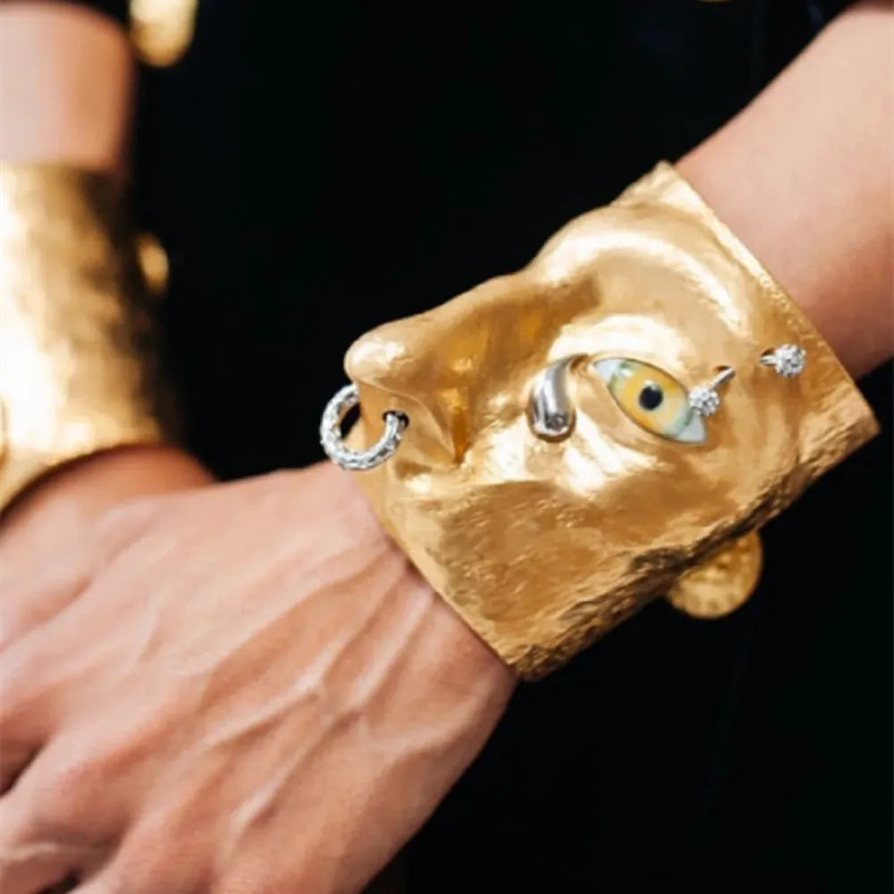 Statement Surrealist Eyes Cuff Bracelet