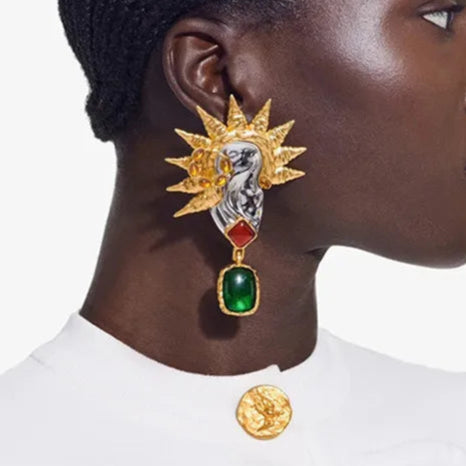 Multicolors Gemstone Dangle Earrings