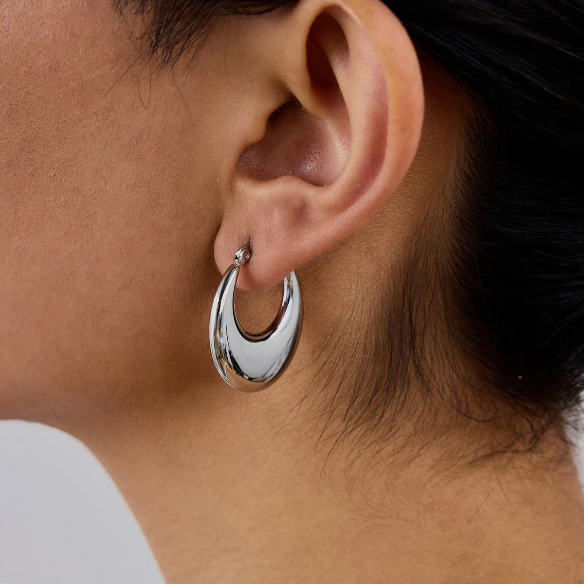 Classic U Shape 18K Gold Plated Hoop Earrings